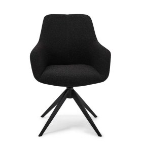 Esszimmerarmlehnstuhl Venditora in Schwarz um 360 Grad drehbar (2er Set) – Ansicht 3