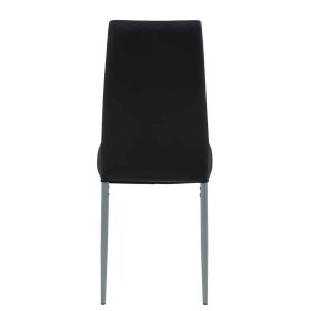 Schwarze Kunstleder Stühle Lombadossa mit hoher Lehne und Metallgestell (2er Set) – Ansicht 5