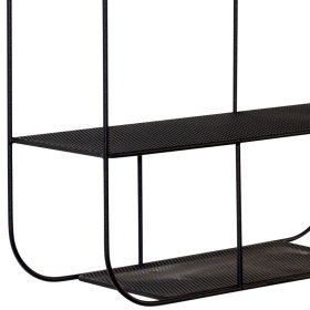 Schwarzes Metallregal Saracan zur Wandmontage in modernem Design – Ansicht 4