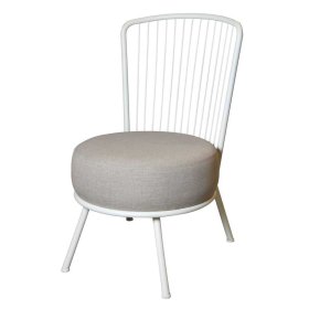 Esszimmerstuhl Pradisio in Weiß und Beige mit Sitzbezug aus Webstoff – Ansicht 2