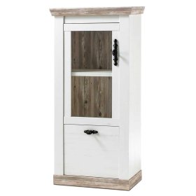 Skandinavische Vitrine Flurencina in Weiß Pinie 70 cm breit – Ansicht 1