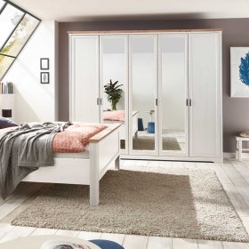 Drehtürenkleiderschrank Dymco in Holzoptik Pinie weiß und Wildeichefarben – Ansicht 10