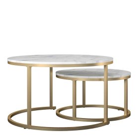 Couchtisch 2er Set Bironda in modernem Design mit Bügelgestell (zweiteilig) – Ansicht 1