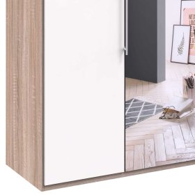 Premium Schrank Lolyana in Weiß und Eiche Sägerau – Ansicht 4