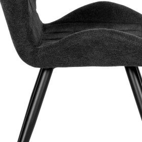 Esstischstuhl Set Bruzio in Anthrazit und Schwarz mit kariert Steppung (2er Set) – Ansicht 6