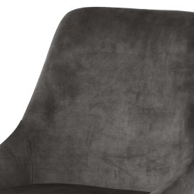 Samt Polsterstühle Calamas in Dunkelgrau und Schwarz mit Metallgestell (2er Set) – Ansicht 6