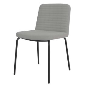 Graue Polsterstühle Yvonja in modernem Design mit Gestell aus Metall (2er Set) – Ansicht 2