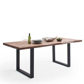 Holztisch Lecco mit natürlicher Baumkante im Industry und Loft Stil – Ansicht 2