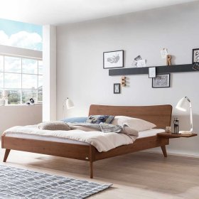 Nussbaum Massivholz Bettgestell Kansas in modernem Design 140x200 cm – Ansicht 2