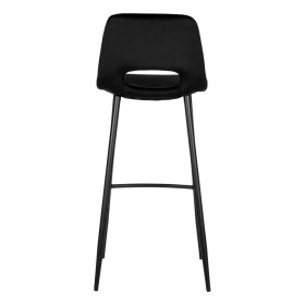 Schwarzer Barstuhl Set Plexino mit gepolsterter Rückenlehne 78 cm Sitzhöhe (2er Set) – Ansicht 4