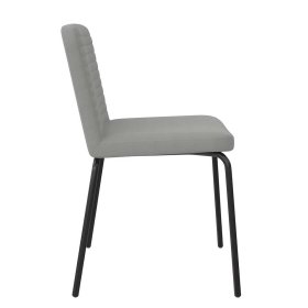 Graue Polsterstühle Yvonja in modernem Design mit Gestell aus Metall (2er Set) – Ansicht 5