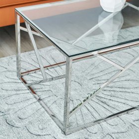 Moderner Couchtisch Leonira 120x45x60 cm mit Glasplatte – Ansicht 5