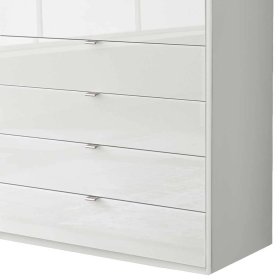 Schlafzimmerschrank Bean mit fünf Schubladen Front glasbeschichtet – Ansicht 3