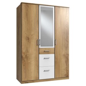 Schrank mit Schubladen Concista in Plankeneiche Holzoptik und Weiß – Ansicht 2