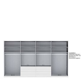Schlafzimmerkleiderschrank Latina mit acht Schubladen Front glasbeschichtet – Ansicht 10