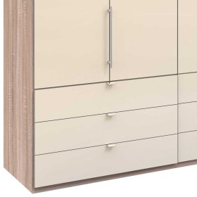 XL Kleiderschrank Codumenta in Cremefarben und Eiche Sägerau 3 türig – Ansicht 4