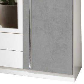 Drehtürenkleiderschrank Punjab in Beton Optik Lichtgrau und Weiß – Ansicht 3