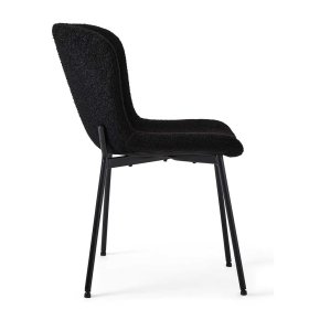 Esstisch Stühle Lugania aus Boucle in Schwarz (2er Set) – Ansicht 4