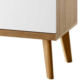 Doppelbett mit Nachtkonsolen Levanca in Weiß und Eiche in 140x200 cm (dreiteilig) – Ansicht 8