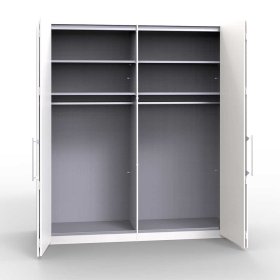 Schlafzimmerschrank Prismo in Weiß Creme mit Gleittüren – Ansicht 7