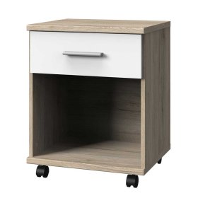 Rollcontainer Elise in Eiche San Remo und Weiß Made in Germany – Ansicht 1