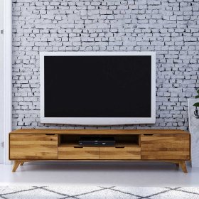 Fernseh Unterschrank Vinial aus Wildeiche Massivholz 220 cm breit – Ansicht 2