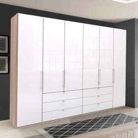 Panorama Kleiderschrank Andryas in Weiß und Eiche Sägerau – Ansicht 3