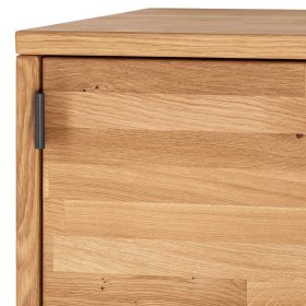 Wohnwand Vollholz Moore aus Wildeiche Massivholz 190 cm hoch (zwanzigteilig) – Ansicht 9