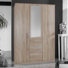 Drehtürenkleiderschrank Estella in Eiche Sägerau mit Spiegel – Ansicht 2