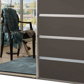 Schwebetürenkleiderschrank Mariolona mit Spiegel und sechs Schubladen – Ansicht 4