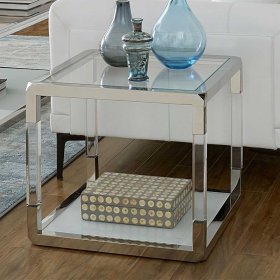 Beistelltisch Sofa Ropez mit Gestell aus Acrylglas und Edelstahl 56 cm breit – Ansicht 3