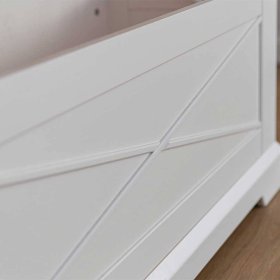 Holztruhe Jeanys im Landhausstil mit flachem Deckel – Ansicht 5