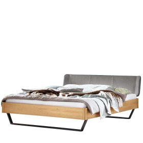 Loft Stil Doppelbett Linus in Eiche hell und Dunkelgrau – Ansicht 1