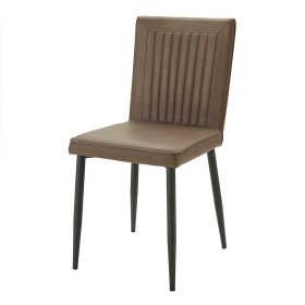 Polsterstühle Fiorello in Braun Kunstleder mit hoher Lehne (2er Set) – Ansicht 1
