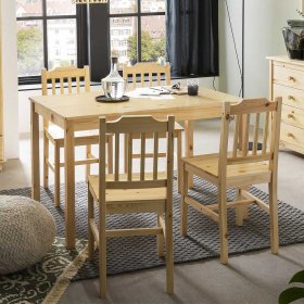 Landhausstil Esszimmer Sitzgruppe Menea aus Kiefer Massivholz lackiert (fünfteilig) – Ansicht 3