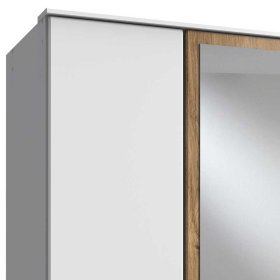 Schlafzimmerkleiderschrank Cerhard mit Spiegeltür und drei Schubladen – Ansicht 3