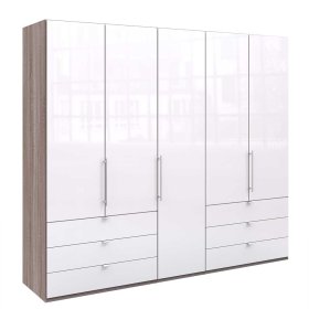 Großer Schlafzimmerkleiderschrank Yunidra 3 türig mit Metallgriffen – Ansicht 1